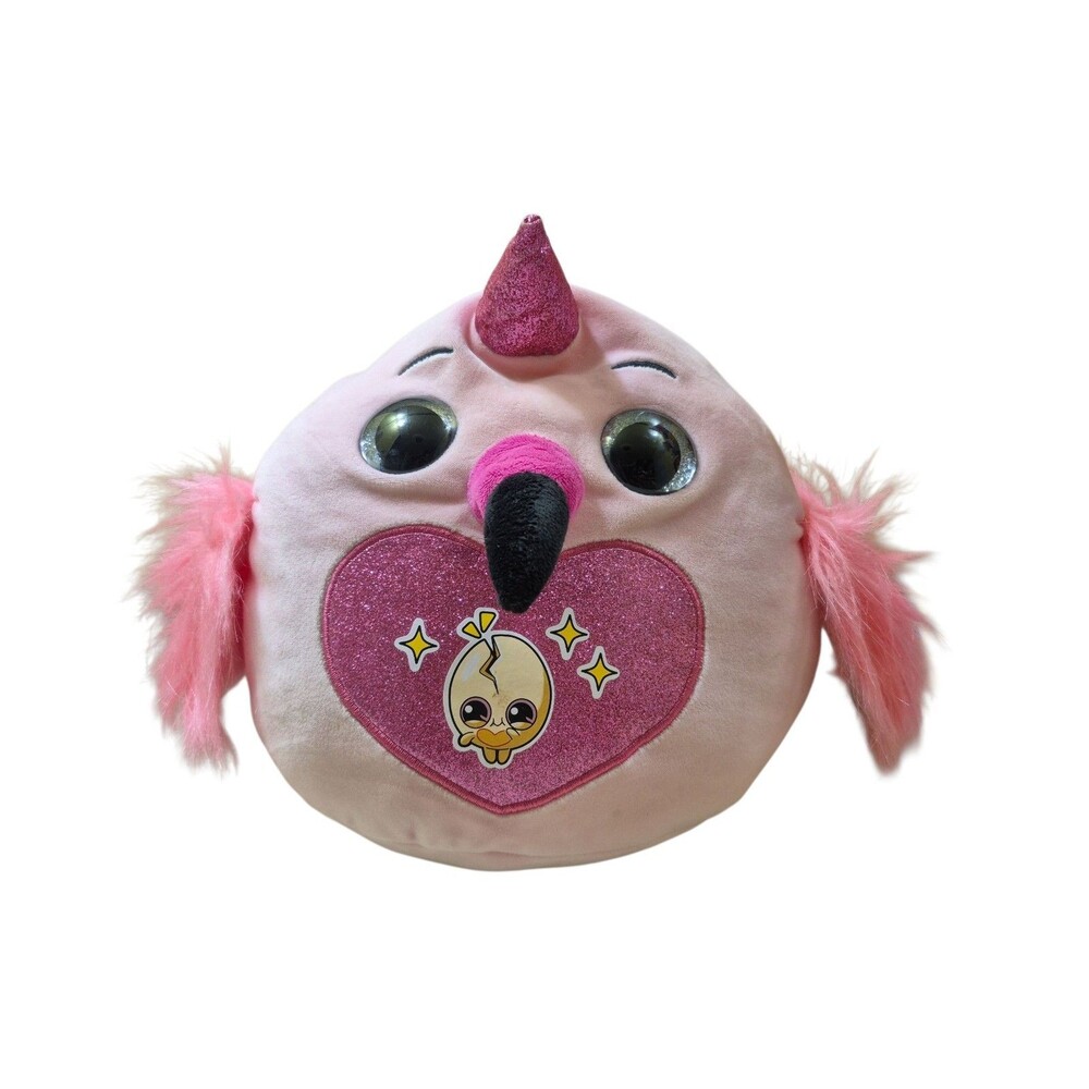 Zuru Rainbocorns Pink Flamingo Plush Sparkle Hot Pink Heart Cracking Egg 10"